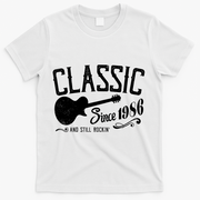 40th Birthday Classic Guitar Since 1986 And Still Rockin T-Shirt - White