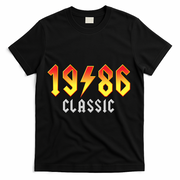 40th Birthday Classic 1986 Retro Rock Band T-Shirt - Black