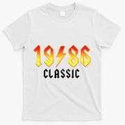 40th Birthday Classic 1986 Retro Rock Band T-Shirt - White