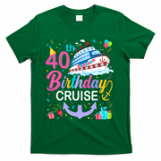 40th Birthday Cruise 40 Years Old Cruising Crew Bday Party T-Shirt - Green