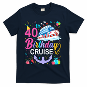 40th Birthday Cruise 40 Years Old Cruising Crew Bday Party T-Shirt - Navy