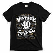 40th Birthday Est 1986 All Bark No Bite Vintage Birthday  T-Shirt - Black