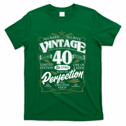 40th Birthday Est 1986 All Bark No Bite Vintage Birthday  T-Shirt - Green