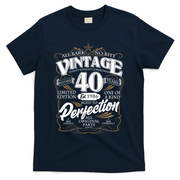 40th Birthday Est 1986 All Bark No Bite Vintage Birthday  T-Shirt - Navy