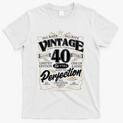 40th Birthday Est 1986 All Bark No Bite Vintage Birthday  T-Shirt - White