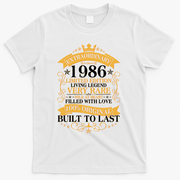 40th Birthday Extraordinary 1986 Limited Edition Living Legend Very Rare  T-Shirt - White