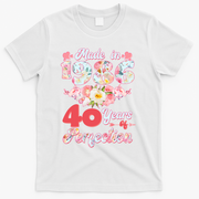 40th Birthday Floral Made In 1986 40 Years Of Perfection T-Shirt - White