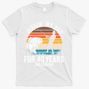 40th Birthday Gift For Fisherman Funny Fishing 40 Bday T-Shirt - White