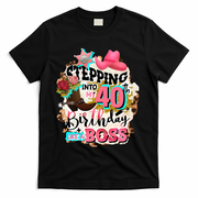 40th Birthday Like A Boss Rodeo Cowboy Funny Cute T-Shirt - Black