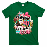 40th Birthday Like A Boss Rodeo Cowboy Funny Cute T-Shirt - Green