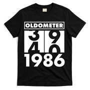 40th Birthday Oldometer 1986 T-Shirt - Black