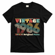 40th Birthday Retro Style Vintage 1986 Original Parts T-Shirt - Black