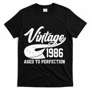 40th Birthday Sporty Vintage 1986 Age To Perfection  T-Shirt - Black