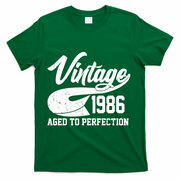 40th Birthday Sporty Vintage 1986 Age To Perfection  T-Shirt - Green