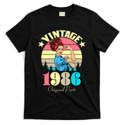 40th Birthday Vintage Rosie The Riveter 1986 Original Part  T-Shirt - Black