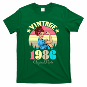 40th Birthday Vintage Rosie The Riveter 1986 Original Part  T-Shirt - Green