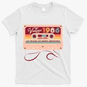 40th Birthday Vintage 1986 Limited Edition Cassette Tape T-Shirt - White