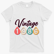 40th Birthday Vintage 1986 Retro Teardrop Design  T-Shirt - White