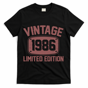 40th Birthday Vintage 1986 Limited Edition Birthday Metal Plate  T-Shirt - Black