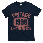 40th Birthday Vintage 1986 Limited Edition Birthday Metal Plate  T-Shirt - Navy