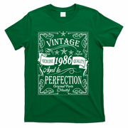 40th Birthday Vintage 1986 Genuine Quality Age To Perfection Original Parts Mostly T-Shirt - Green