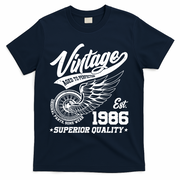 40th Birthday Vintage Age To Perfection EST 1986 Superior Quality T-Shirt - Navy