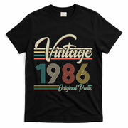 40th Birthday Vintage 1986 Original Parts Birthday T-Shirt - Black