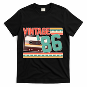 40th Birthday Vintage 1986 Cassette Tape  T-Shirt - Black