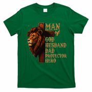 Man Of God Husband Daddy Protector Hero Lion Fathers Day T-Shirt