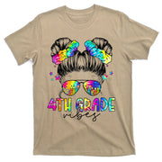 4th Grade Vibes Messy Hair Bun Back To School First Day T-Shirt