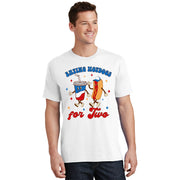 4th Of July Pregnancy Announcement Eating Hotdogs For Two T-Shirt