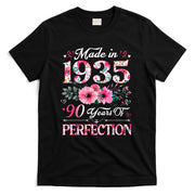 90 Year Old Made In 1935 Floral 90th Birthday Women T-Shirt