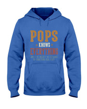 Pops Knows Everything - Humorous Fathers Day Pops T-Shirt