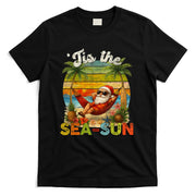 Tis The Sea-Sun Funny Christmas In July Hawaii Santa Beach T-Shirt