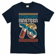 50th Birthday 1976 Established Nineteen 76 T-Shirt - Navy Blue