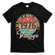 50th Birthday 50 Years Of Being Awesome 1976 Vintage  T-Shirt - Black
