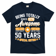 50th Birthday Being Totally Awesome Since 1976 Special Edition  T-Shirt - Navy