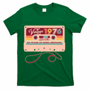50th Birthday Vintage 1976 Limited Edition Cassette Tape T-Shirt - Green