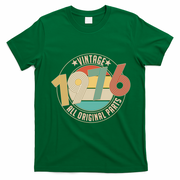 50th Birthday Vintage 1976 All Original Parts Emblem T-Shirt - Irish Green
