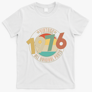 50th Birthday Vintage 1976 All Original Parts Emblem T-Shirt - White