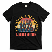 50th Birthday Vintage 1976 50 Years Of Being Awesome Limited Edition  T-Shirt - Black