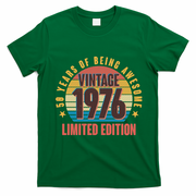50th Birthday Vintage 1976 50 Years Of Being Awesome Limited Edition  T-Shirt - Irish Green
