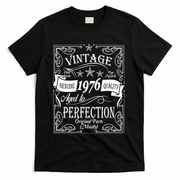 50th Birthday Vintage 1976 Genuine Quality Age To Perfection Original Parts Mostly T-Shirt - Black