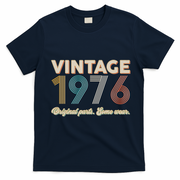 50th Birthday Vintage 1976 Original Parts Some Wear  T-Shirt - Navy Blue