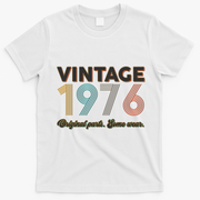 50th Birthday Vintage 1976 Original Parts Some Wear  T-Shirt - White
