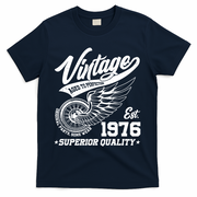 50th Birthday Vintage Age To Perfection EST 1976 Superior Quality T-Shirt - Navy