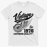 50th Birthday Vintage Age To Perfection EST 1976 Superior Quality T-Shirt - White