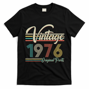 50th Birthday Vintage 1976 Original Parts Birthday T-Shirt - Black