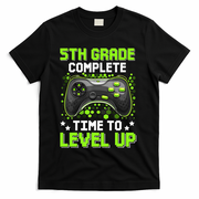 5th Grade Complete Time To Level Up Gaming Graduation T-Shirt - Black