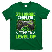 5th Grade Complete Time To Level Up Gaming Graduation T-Shirt - Green